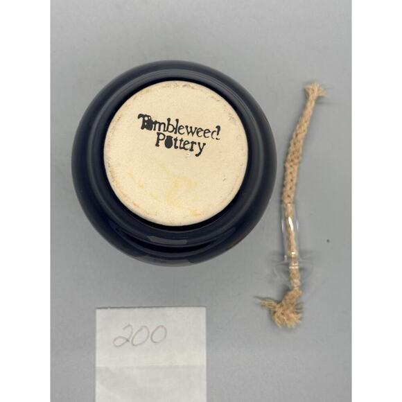 Tumbleweed Pottery Blue Gray Oil Lamp Vessel Vase Small Handle Pitcher Signed - Picture 8 of 10